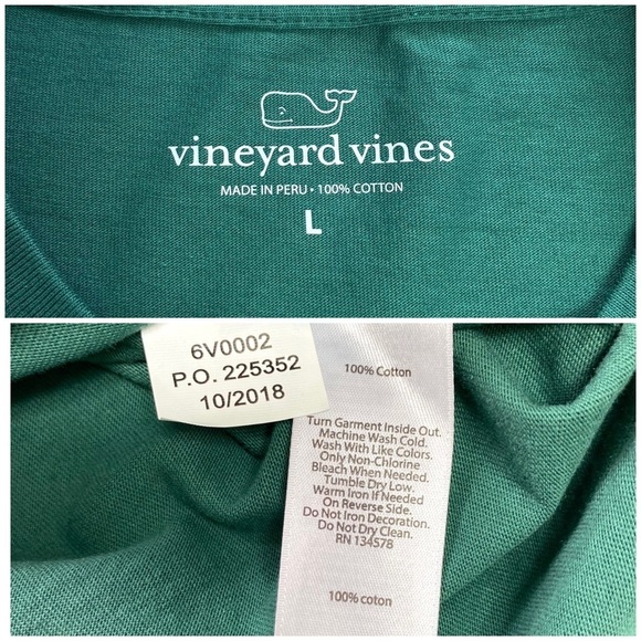 VINEYARD Vines Large Logo T-Shirt in Forest Green - Picture 6 of 6
